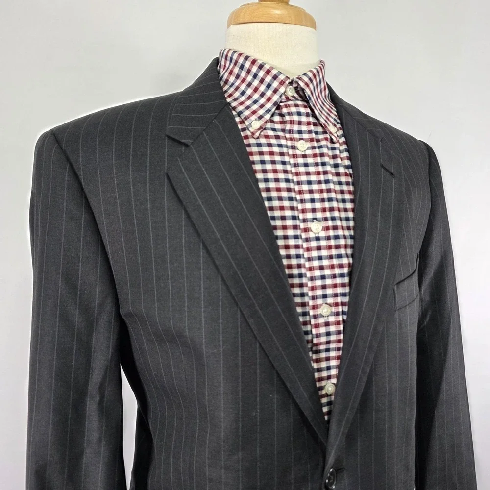 Joseph Abboud Men's Sport Coat Blazer Two Button‎ Charcoal Striped Wool Size 42R